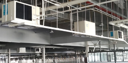 大型制衣廠整體降溫，安裝蒸發(fā)冷省電空調(diào)-臥式軸流機(jī)組